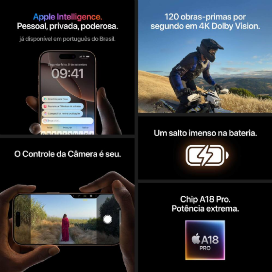 Smartphone iPhone 16 Pro Max 256GB Titanio Branco