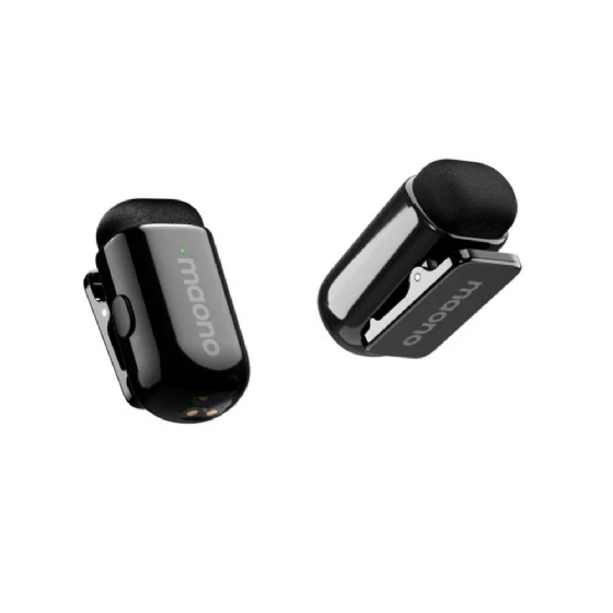 Microfone de Lapela sem Fio Maono Wave T1 Mini USB Tipo-C e Lightning com Case de Carregamento