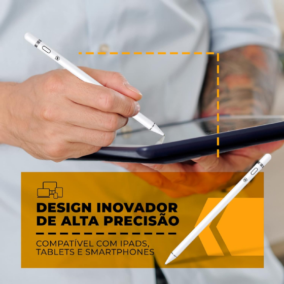 Caneta Touch Capacitiva Recarregável para Tablet e Smartphone Android