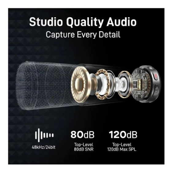 Microfone de Lapela sem Fio Maono Wave T5 Versão Câmera WM650 PA2