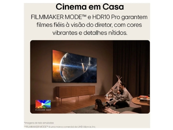 Smart TV 65" Ultra HD 4K LG 65UT8050PSA com Processador A5 GER7 AI, Wi-Fi, Bluetooth, HDMI