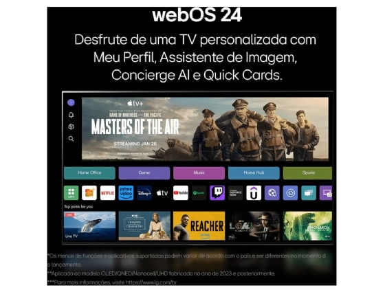 Smart TV 65" Ultra HD 4K LG 65UT8050PSA com Processador A5 GER7 AI, Wi-Fi, Bluetooth, HDMI