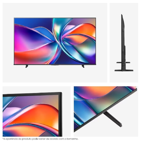 Smart TV 50" 4K Qled Hisense 50Q6QV, Dolby Atmos, Dolby Vision, HDR10+, Wi-Fi - Preto