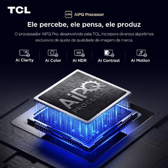Smart TV 65" TCL Qled 4K, Google TV, HDR10+, Dolby Vision, Dolby Atmos, Wi-Fi - 65P7K