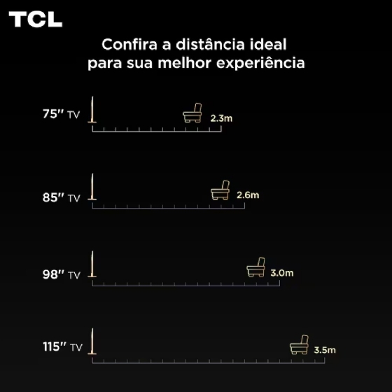 Smart TV 65" TCL Qled 4K, Google TV, HDR10+, Dolby Vision, Dolby Atmos, Wi-Fi - 65P7K