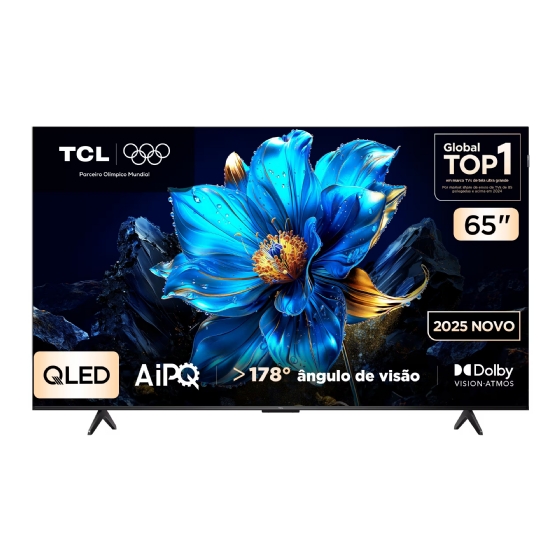 Smart TV 65" TCL Qled 4K, Google TV, HDR10+, Dolby Vision, Dolby Atmos, Wi-Fi - 65P7K