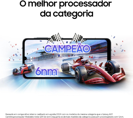 Smartphone Samsung Galaxy A07, 256GB, 8GB RAM, Câmera 50MP + Selfie 8MP, Tela 6,7" - Verde