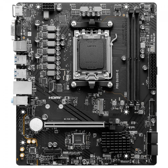 Placa Mãe MSI Pro B650M-E, Chipset B650, AM5, M-ATX, DDR5, M.2, HDMI/VGA