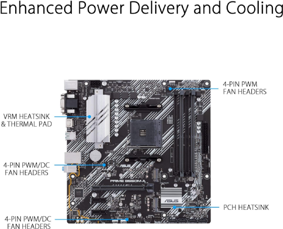 Placa Mãe ASUS Prime B550M-A, Chipset B550, AM4, MATX, DDR4, HDMI/DVI/VGA, M.2, PCIe 4.0