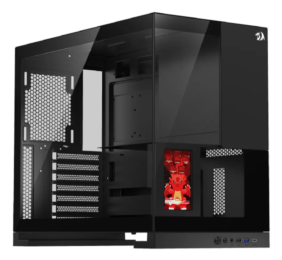 Gabinete Gamer Redragon Eternal Pro Preto sem Fan com Tela LCD CA-613B