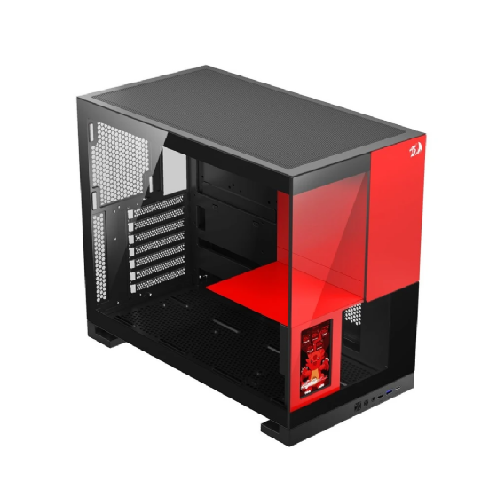 Gabinete Gamer Redragon Eternal Pro Preto e Vermelho sem Fan com Tela LCD CA-613BR