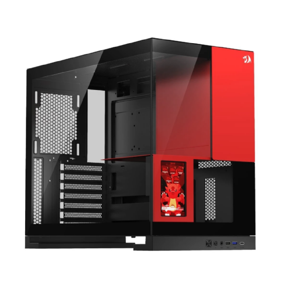 Gabinete Gamer Redragon Eternal Pro Preto e Vermelho sem Fan com Tela LCD CA-613BR