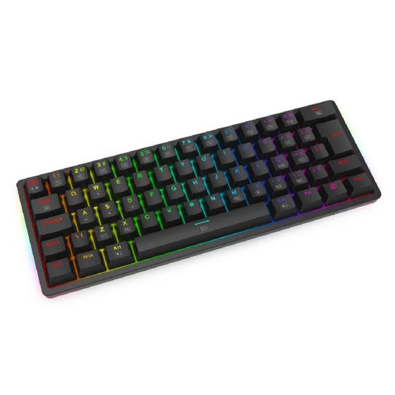 Teclado Gamer Mecânico Redragon Akali RGB Switch Marrom - K642-RGB