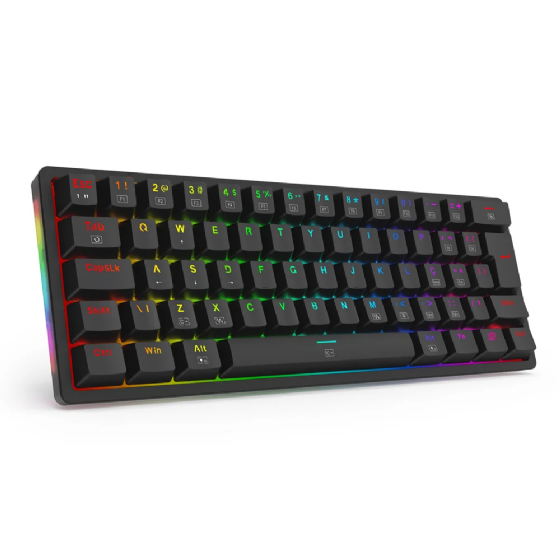 Teclado Gamer Mecânico Redragon Akali RGB Switch Marrom - K642-RGB