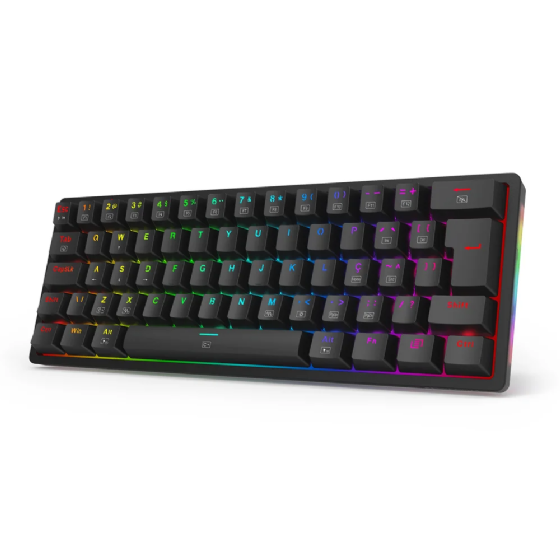 Teclado Gamer Mecânico Redragon Akali RGB Switch Marrom - K642-RGB