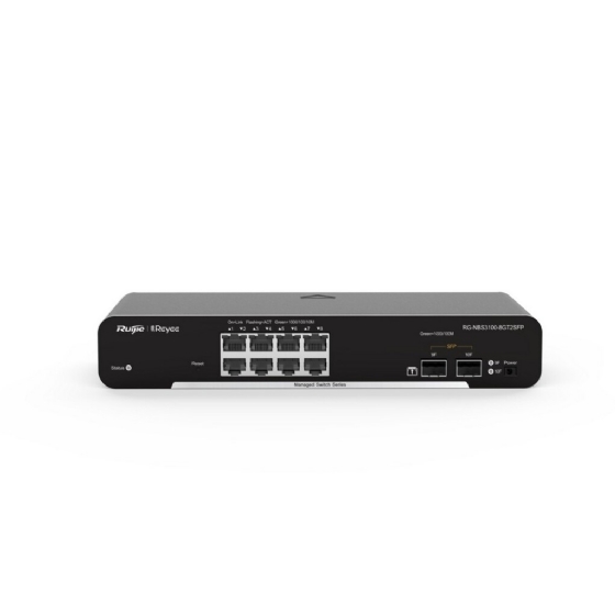 Switch POE Gerenciavel L2 Ruijie 8 Portas Gigabit Ethernet + 2 Portas SFP - Ruijie/Reyee
