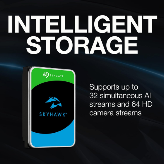Hard Disk SATA III 12TB 7200RPM 256MB Seagate Skyhawk AI Surveillance para DVR/NVR