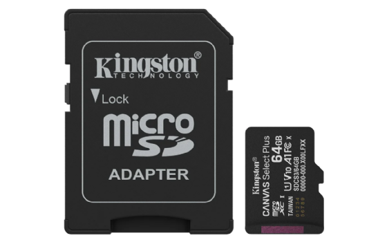 Cartão 64GB Micro SD Classe 10 U1 V10 Canvasselect Plus 100MB/s + Adaptador SD - SDCS3