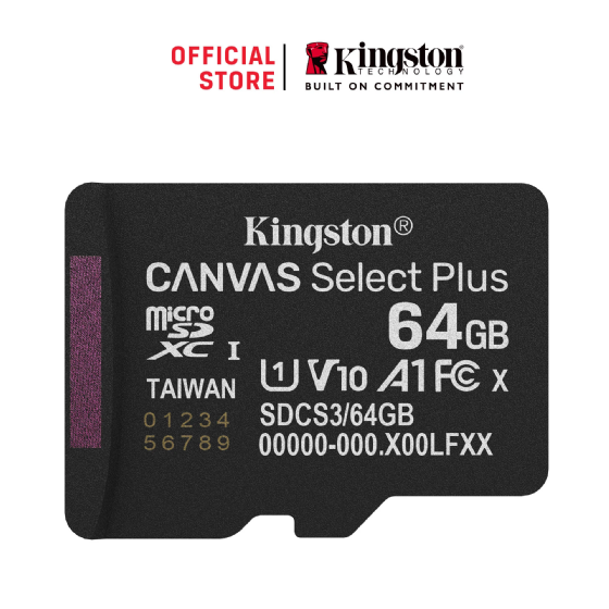 Cartão 64GB Micro SD Classe 10 U1 V10 Canvasselect Plus 100MB/s + Adaptador SD - SDCS3