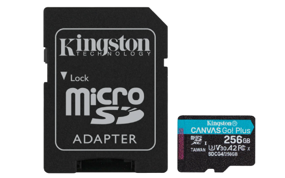 Cartão de Memória Micro SD 256GB Classe 10 U3 V30 Canvas Go Plus 200MB/s + Adaptador SD - SDCG4