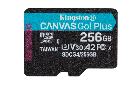 Cartão de Memória Micro SD 256GB Classe 10 U3 V30 Canvas Go Plus 200MB/s + Adaptador SD - SDCG4