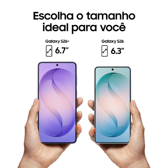 Smartphone Samsung Galaxy S26+ 5G, 512GB 12GB RAM Câmera Tripla de 50+12+10MP Tela 6.7", Azul