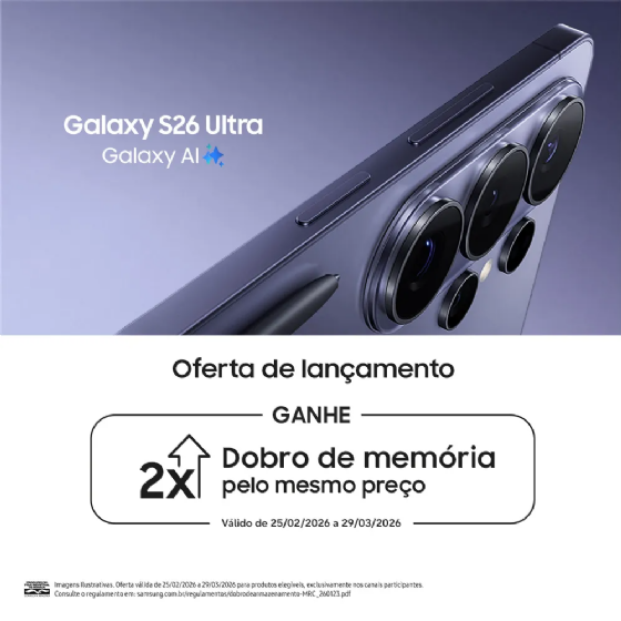 Smartphone Samsung Galaxy S26 Ultra 5G, 512GB 12GB RAM Câmera Quádrupla 200+50+10+50 Tela 6.9, Preto