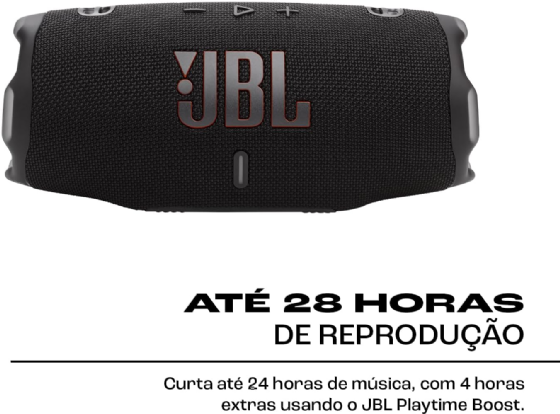Caixa de Som JBL Charge 6 Preto, Bluetooth 5.4, 45W, IP68, até 28H de Reprodução, JBLCHARGE6BLKBR
