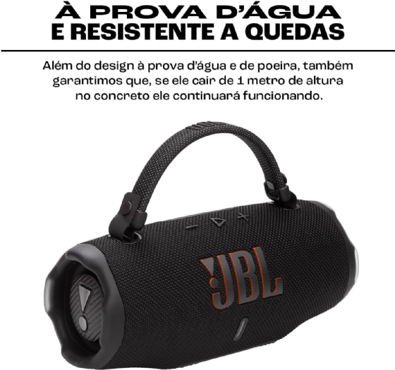 Caixa de Som JBL Charge 6 Preto, Bluetooth 5.4, 45W, IP68, até 28H de Reprodução, JBLCHARGE6BLKBR