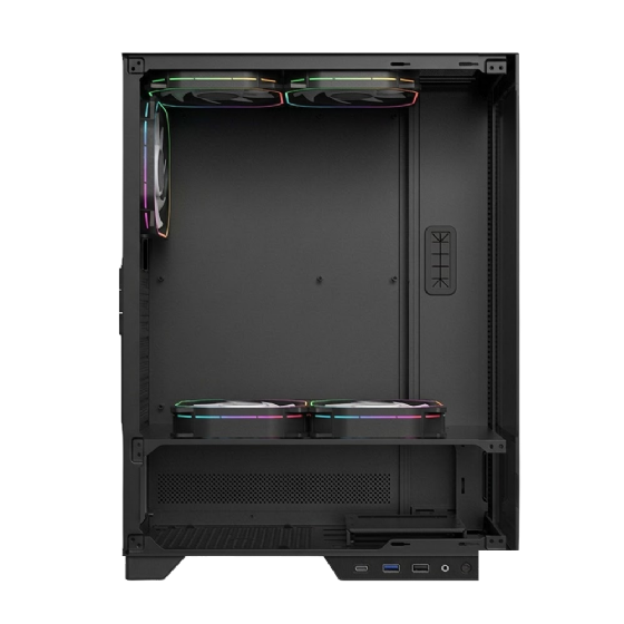 Gabinete Gamer Aerion Arch V1SION Display Digital LED sem Fan GAB130 - Preto