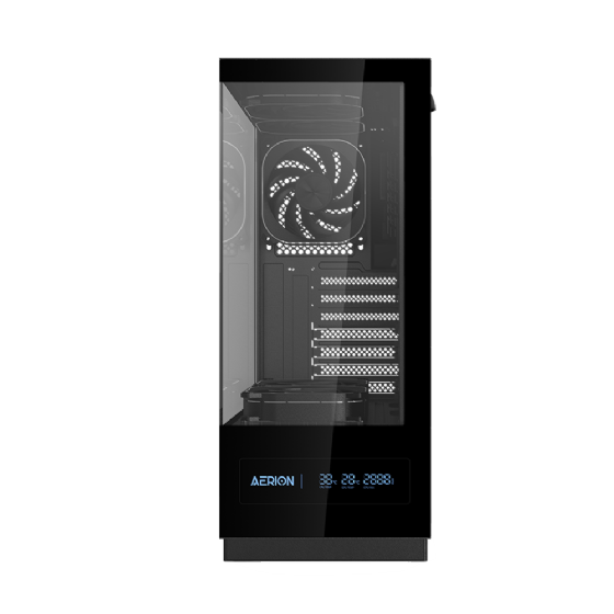 Gabinete Gamer Aerion Arch V1SION Display Digital LED sem Fan GAB130 - Preto