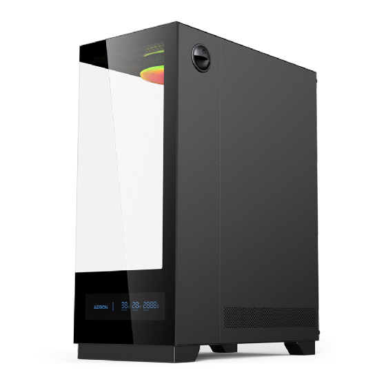 Gabinete Gamer Aerion Arch V1SION Display Digital LED sem Fan GAB130 - Preto