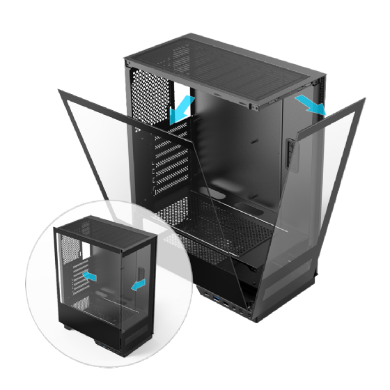 Gabinete Gamer Aerion Arch V1SION Display Digital LED sem Fan GAB130 - Preto
