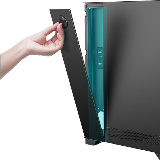 Gabinete Gamer Aerion Arch V1SION Display Digital LED sem Fan GAB130 - Preto