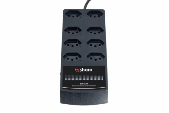 Filtro de Linha Protetor Anti Raio 8 Tomadas 10A Bivolt 1,5m - TS Shara