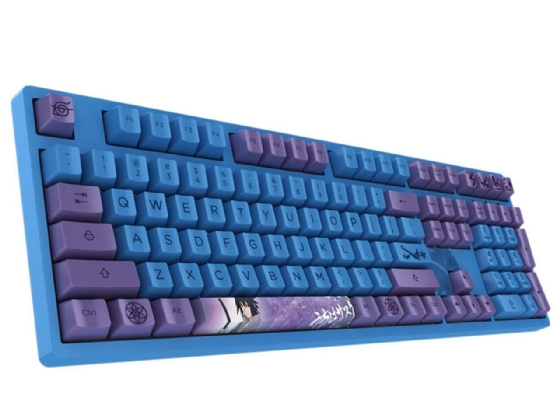 Teclado Gamer Mecânico AKKO Naruto Series Uchiha Sasuke 3108 V2 Switch Pink ANSI Full Size