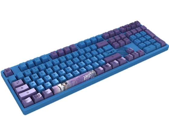 Teclado Gamer Mecânico AKKO Naruto Series Uchiha Sasuke 3108 V2 Switch Pink ANSI Full Size