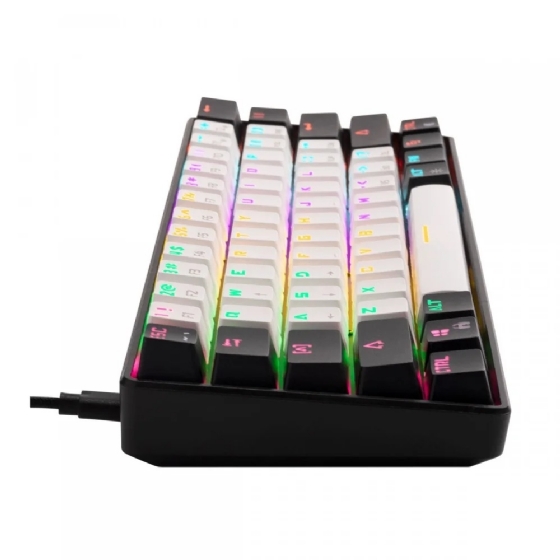 Teclado Mecânico Gamer Gamdias Aura GK2, RGB Switch Blue Layout 60% -Preto/branco